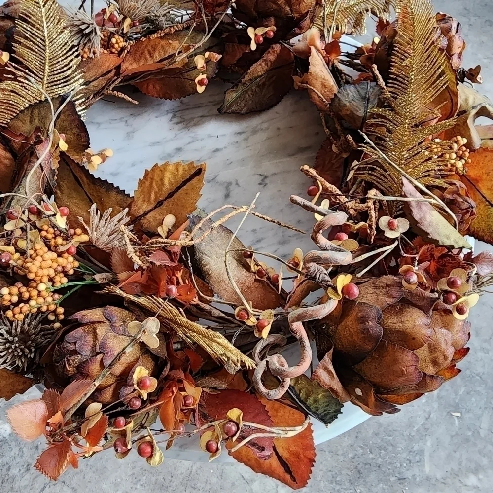 Fall Harvest abundant artichoke wreath 20
